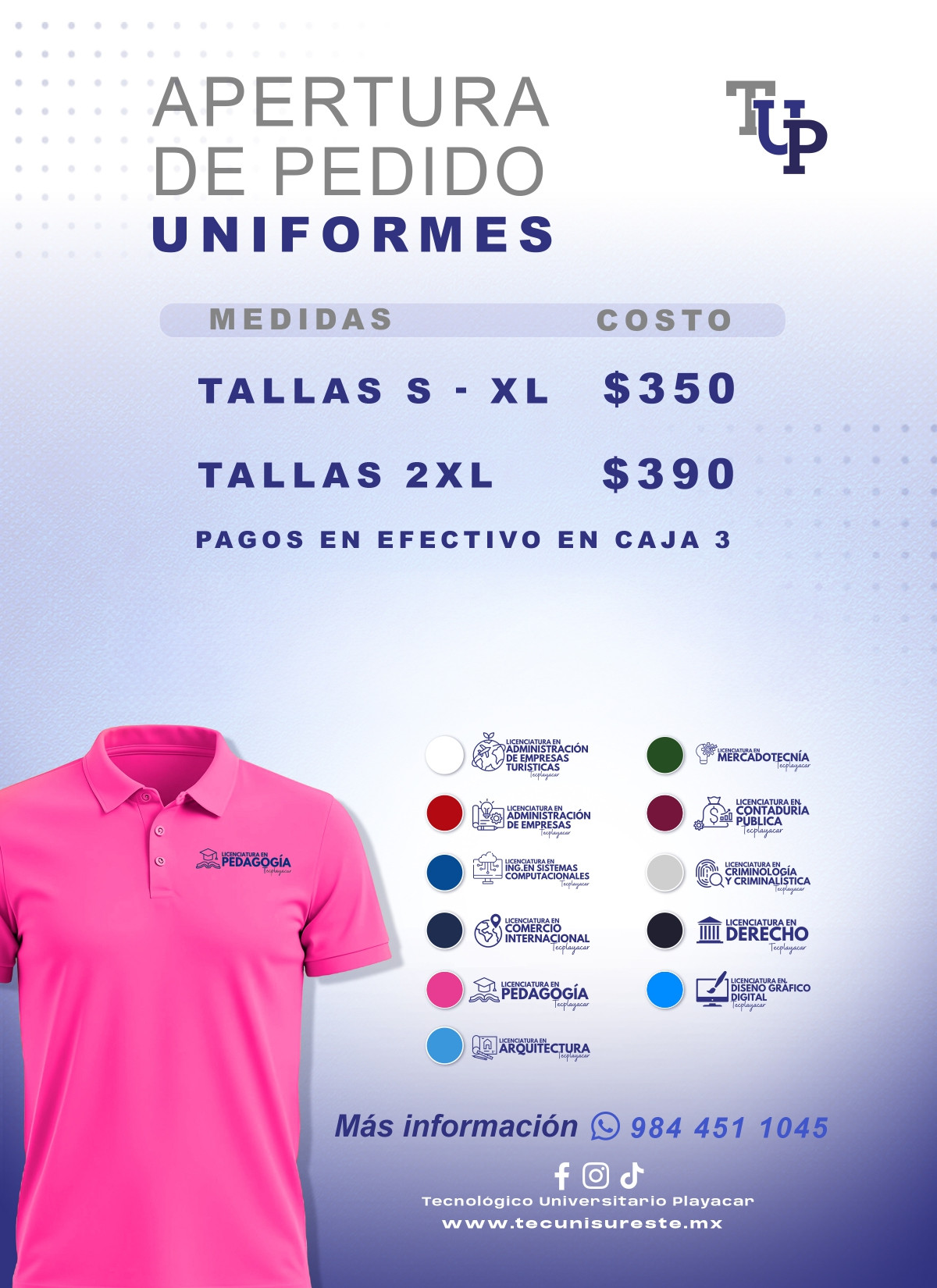 TecPlayacar: UNIFORMES TUP | Tecnológico Universitario Playacar